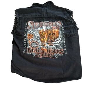 Hot Leathers Sturgis Black Hills Rally 2016 Black Sleeveless Cutoff Shirt XL NWT